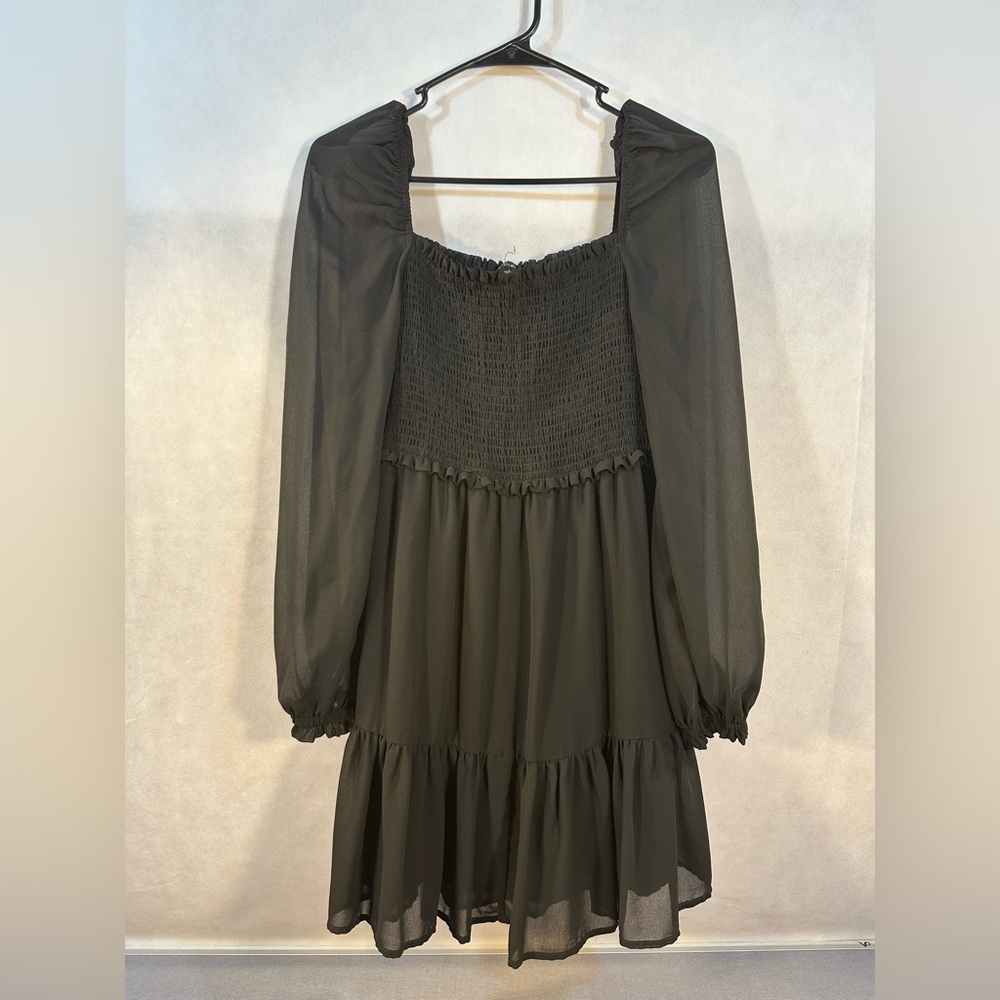 Shinestar Black Long Sleeve Dress size L